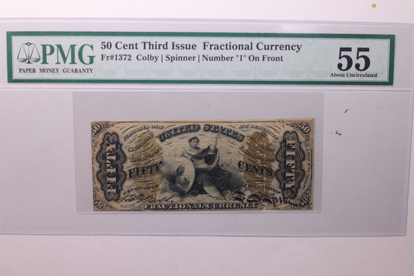 50 Cent, Fractional Currency., PCGS AU-55., Affordable Currency., STORE SALE #035168