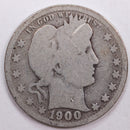 1900 Barber Silver Quarter, Good+ Circulated Coin, Store