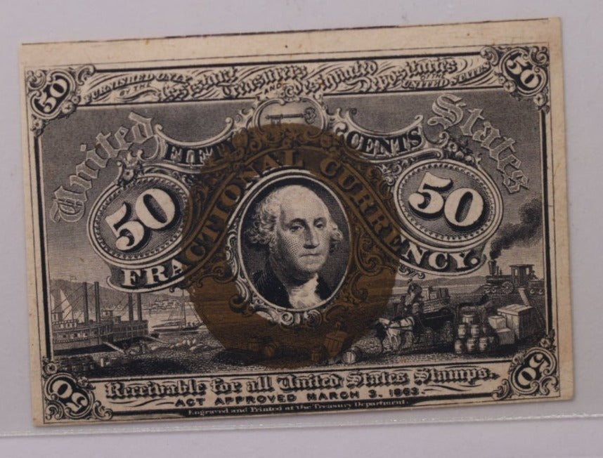 50 Cent, Fractional Currency., PCGS AU-58., Affordable Currency., STORE SALE #035172