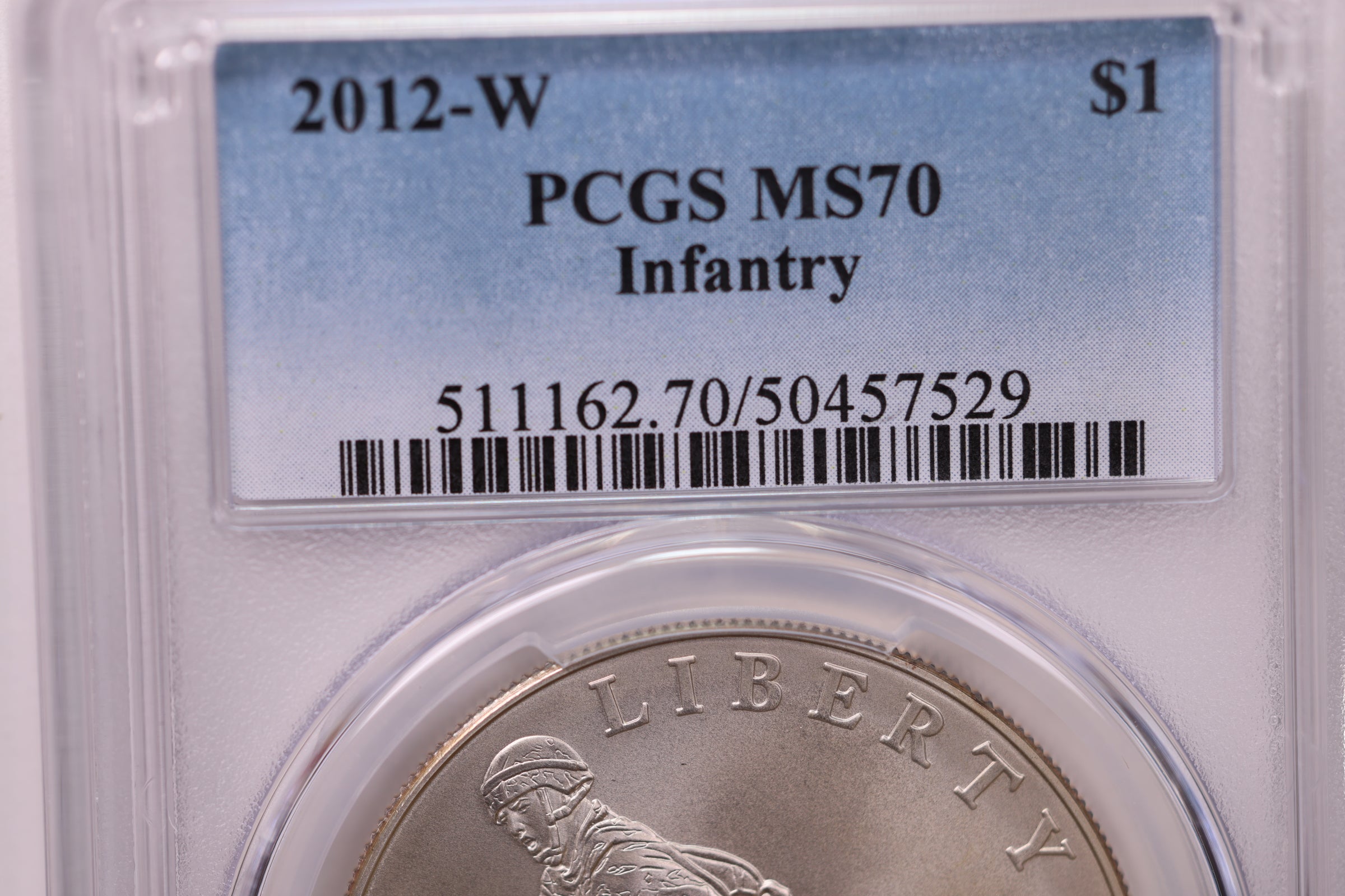 2012-W, Infantry, Silver Commemorative, PCGS MS70, Store #GMC300