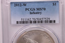 2012-W., Infantry, Silver Commemorative., PCGS MS-70.,