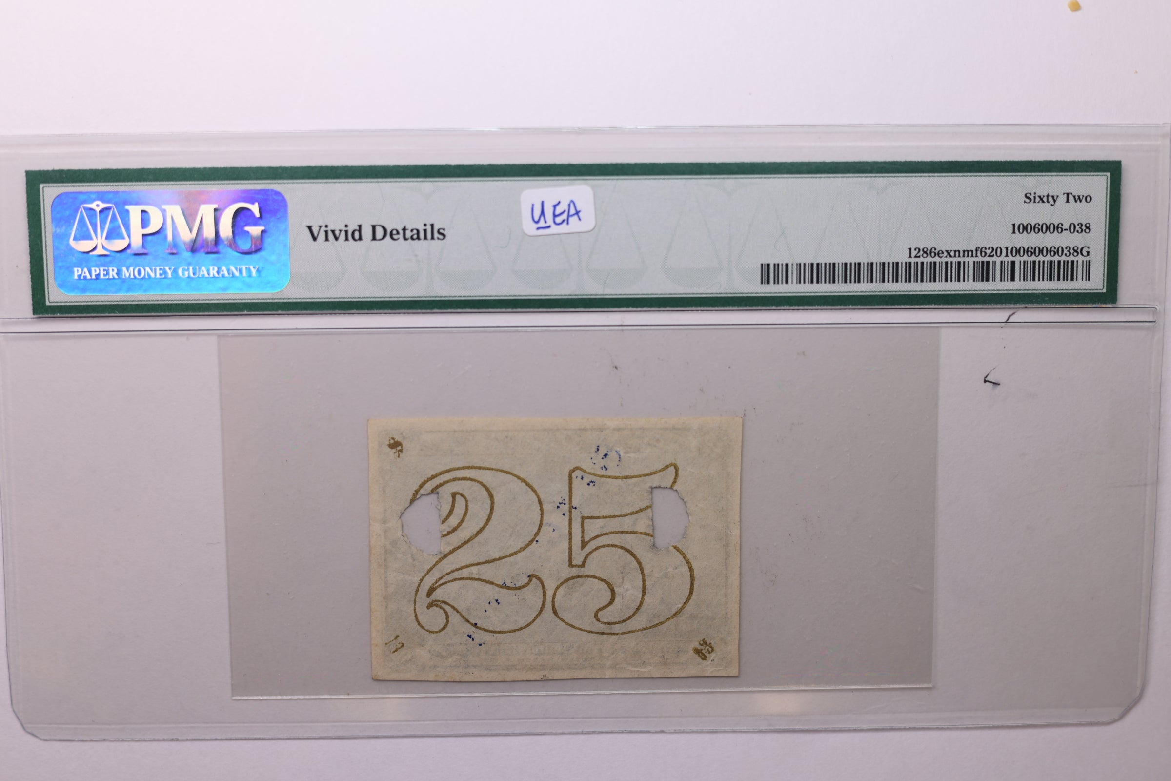 25 Cent, Fractional Currency., PCGS CU-62., Affordable Currency., STORE SALE #035173