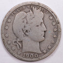 1900-O Barber Silver Quarter, Very Good Circulated Coin, Store