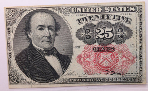 25 Cent, Fractional Currency., Affordable Circulated Currency., STORE SALE #035175