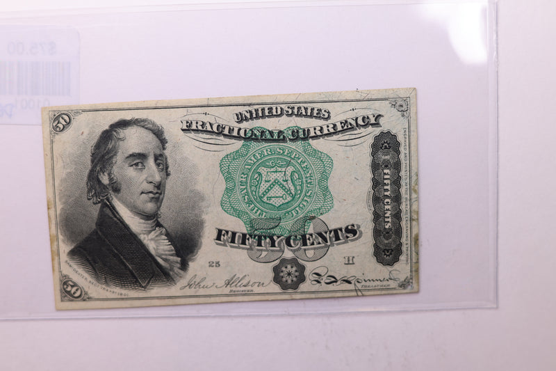 1864 Fifty Cent Fractional Currency. Affordable Type Currency.