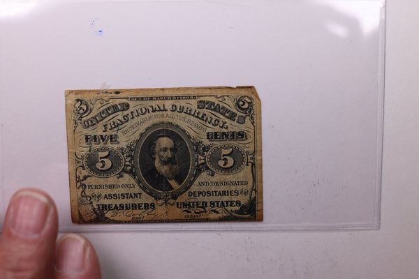 5 Cent, Fractional Currency., Affordable Circulated Currency., STORE SALE #035177