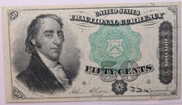 50 Cent, Fractional Currency., Affordable Circulated Currency., STORE SALE #035180
