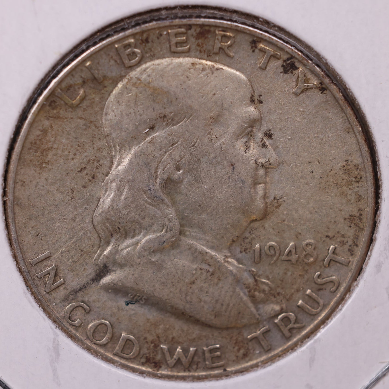 1948-D Ben Franklin Half Dollar, Very Good Circulated Coin, Store #HR1467