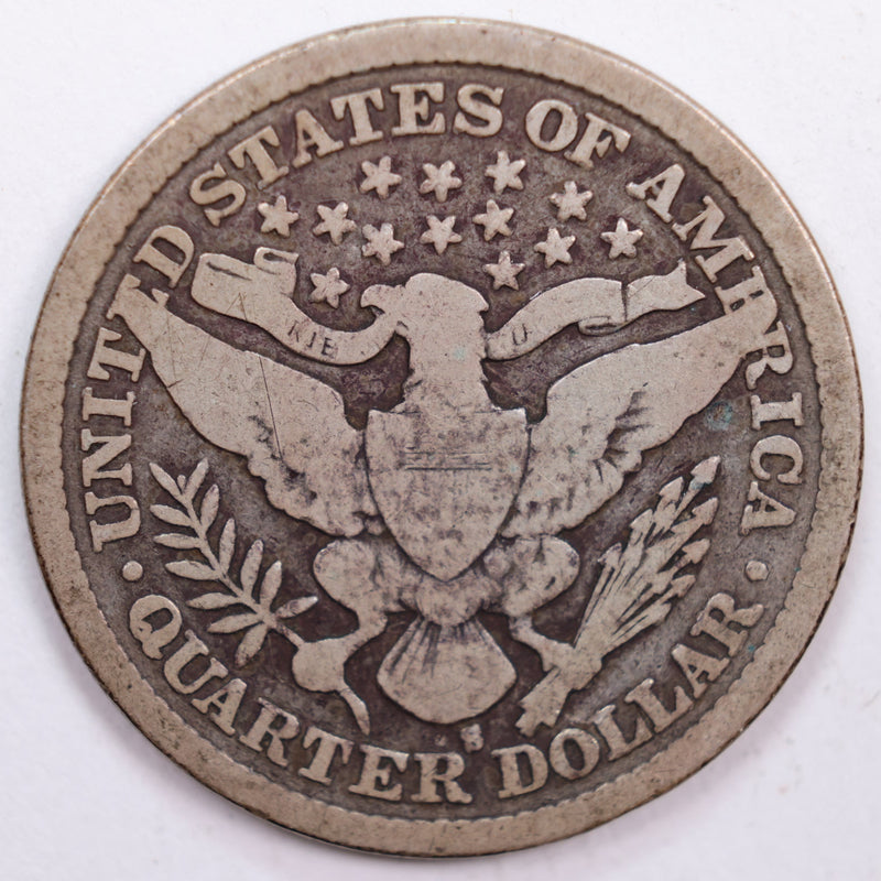 1900-S Barber Silver Quarter, Very Good Circulated Coin, Store