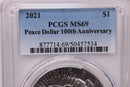 2021 $1, Peace Dollar 100th Anniversary Commemorative., PCGS MS-69.,