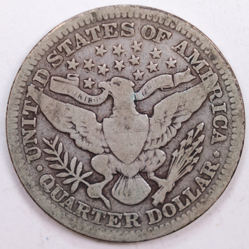 1901 Barber Silver Quarter, Very Good Circulated Coin, Store