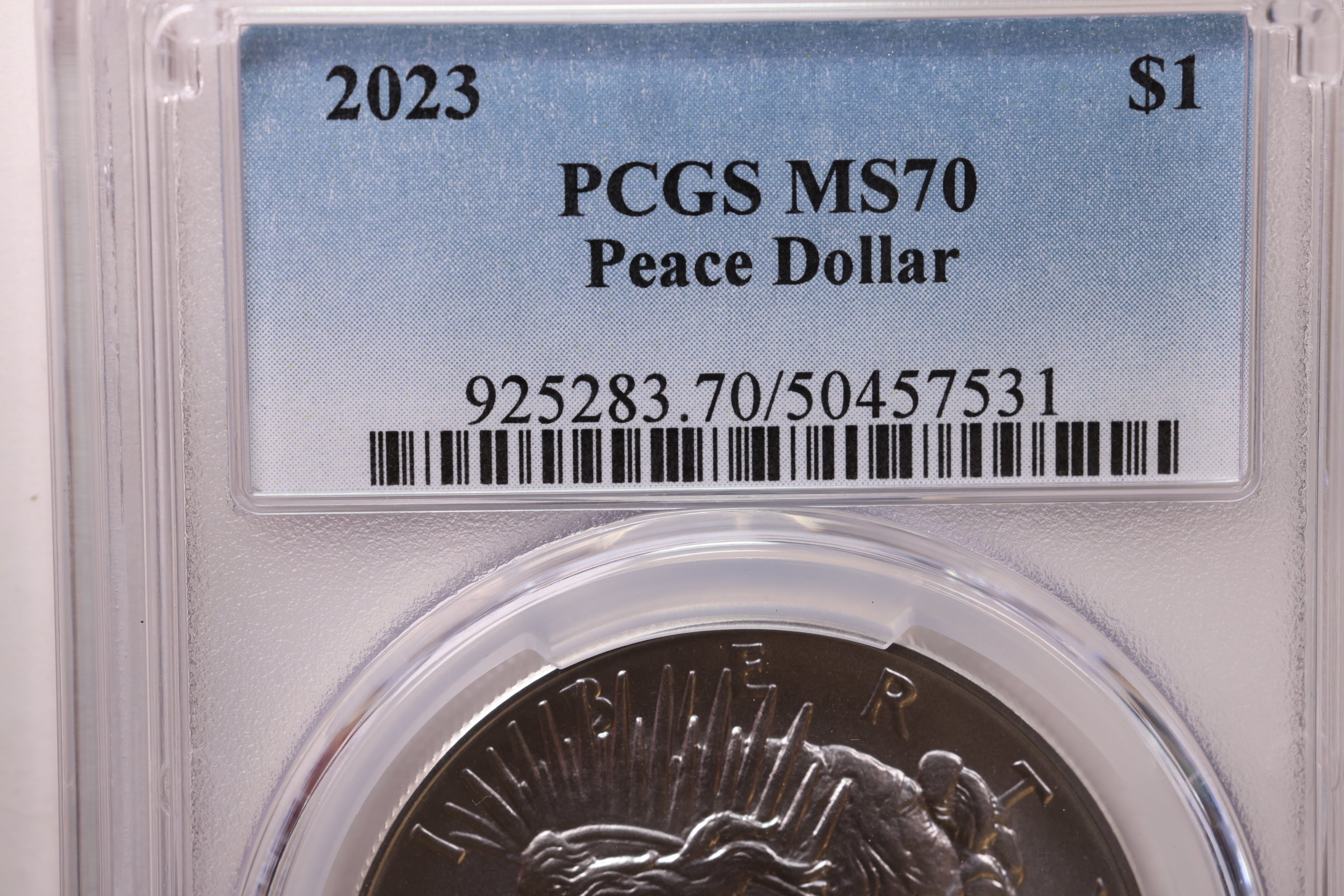 2023 $1, Peace Dollar Commemorative Coin, PCGS MS-70, Store #1898