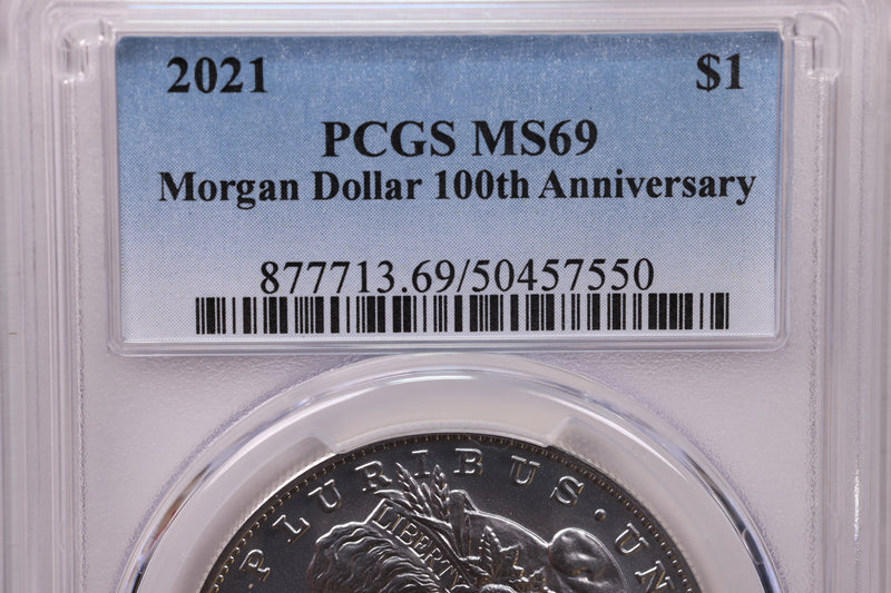 2021 $1, Morgan Silver Dollar Commemorative Coin., PCGS MS-69.,