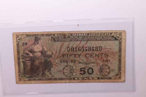 50 Cent, Military Payment Certificate, (MPC), Affordable Circulated Currency., STORE SALE #035196