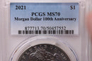 2021 $1, Morgan Silver Dollar Commemorative Coin., PCGS MS-70.,