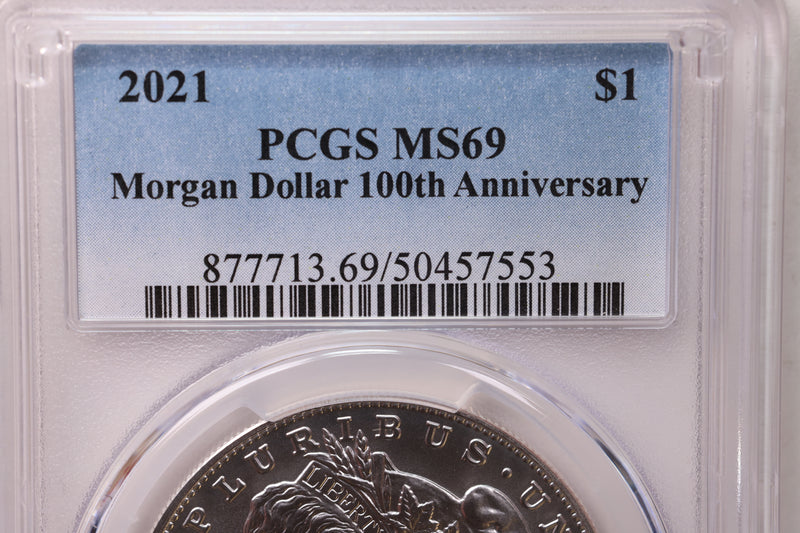 2021 $1, Morgan Silver Dollar Commemorative Coin., PCGS MS-69.,