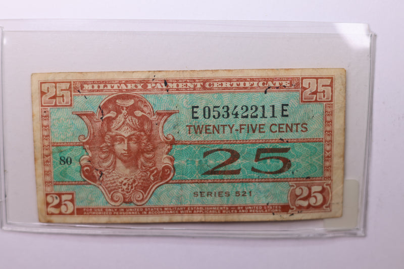 25 Cent, Military Payment Certificate, (MPC), Affordable Circulated Currency., STORE SALE