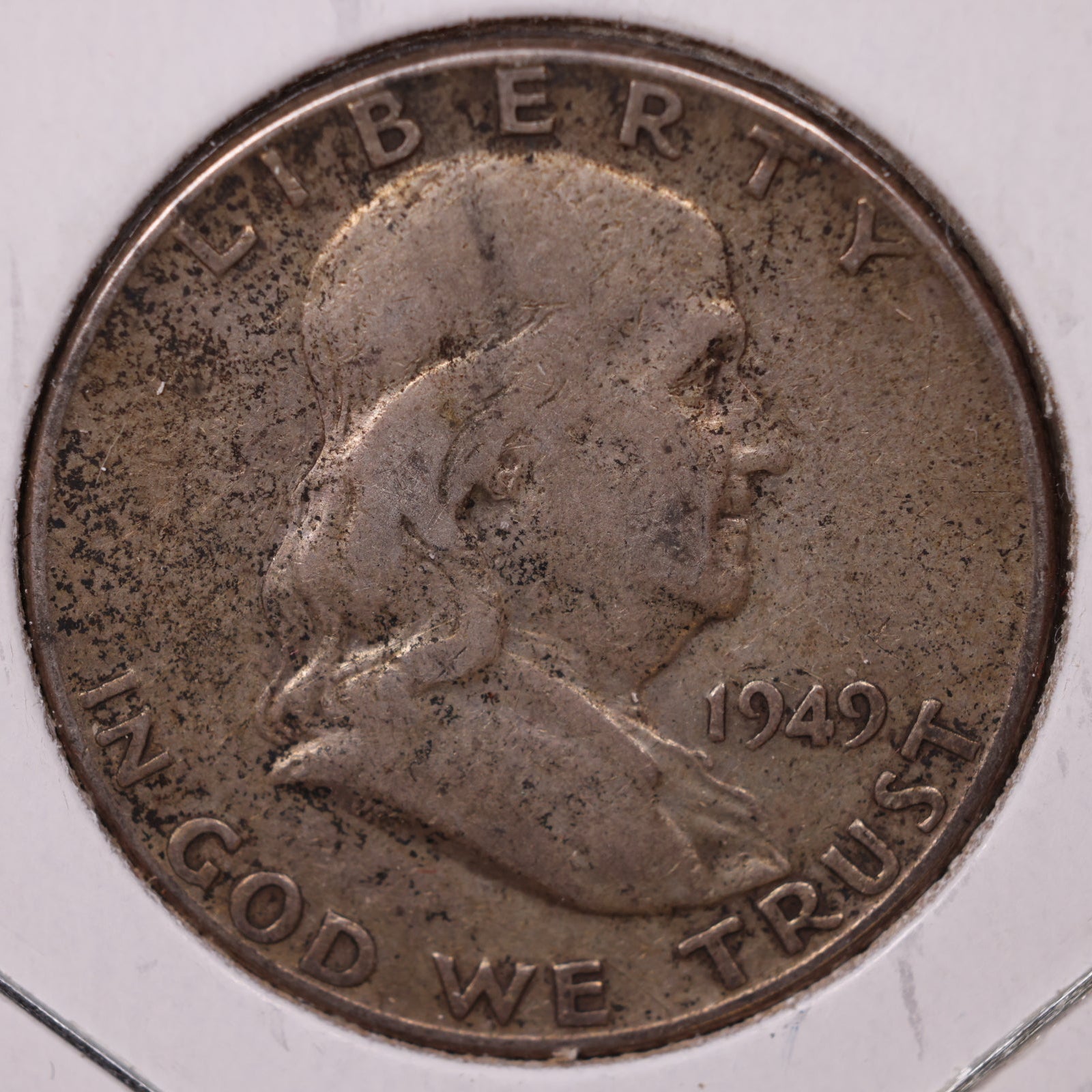 1949 Ben Franklin Half Dollar, Good Circulated Coin, Store #HR1486