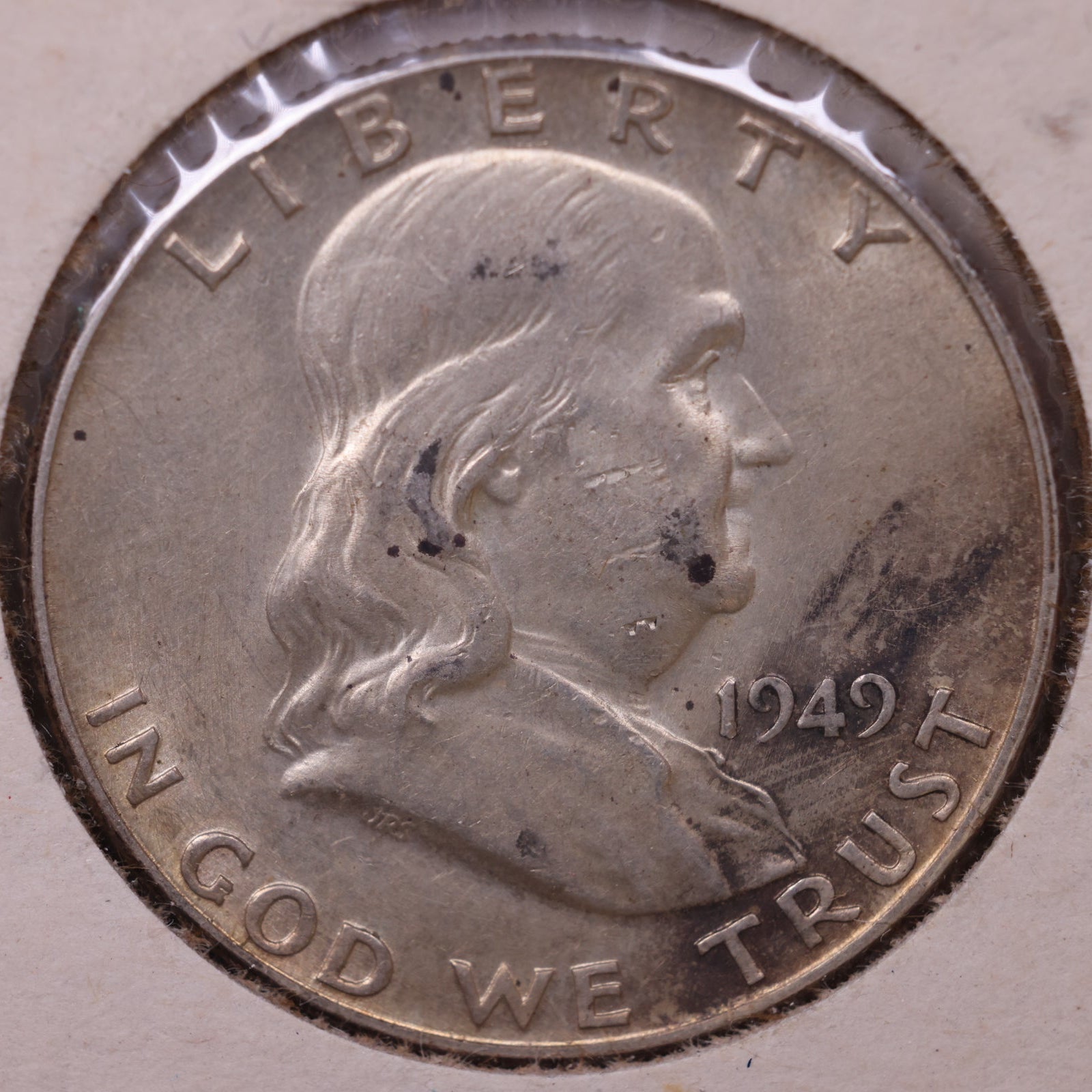 1949 Ben Franklin Half Dollar, Mint State Uncirculated Coin, Store #HR1492