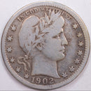 1902 Barber Silver Quarter, Fine Circulated Coin, Store