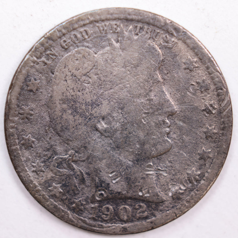1902-S Barber Silver Quarter, Good Circulated Coin, Store