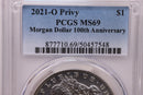 2021-O Morgan Silver Dollar Commemorative Coin, PCGS MS69, Store