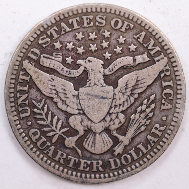 1904 Barber Silver Quarter, FIne Circulated Coin, Store