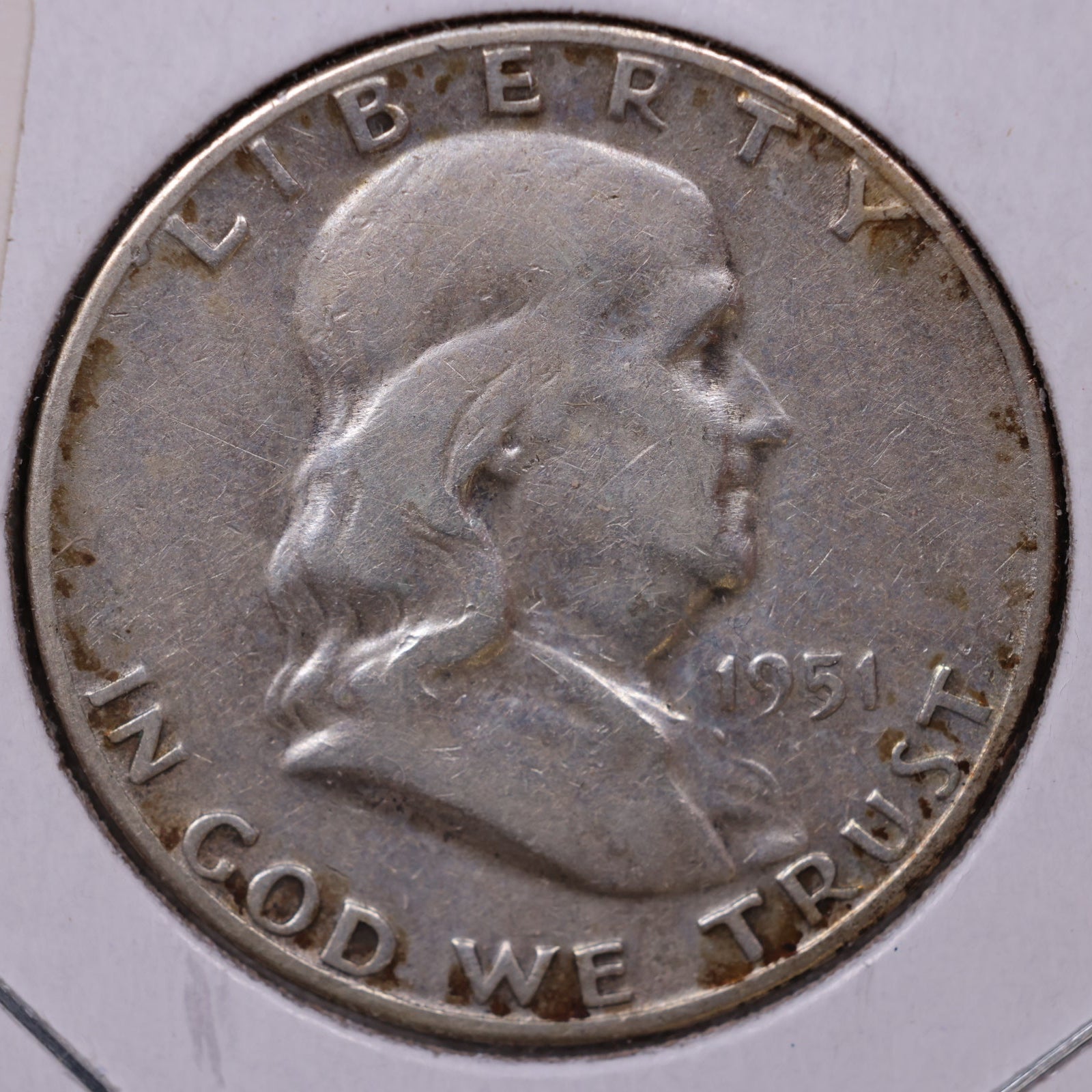 1951-S Ben Franklin Half Dollar, Very Good Circulated Coin, Store #HR1526
