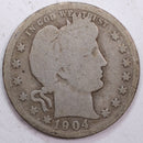 1904-O Barber Silver Quarter, Fair Circulated Coin, Store