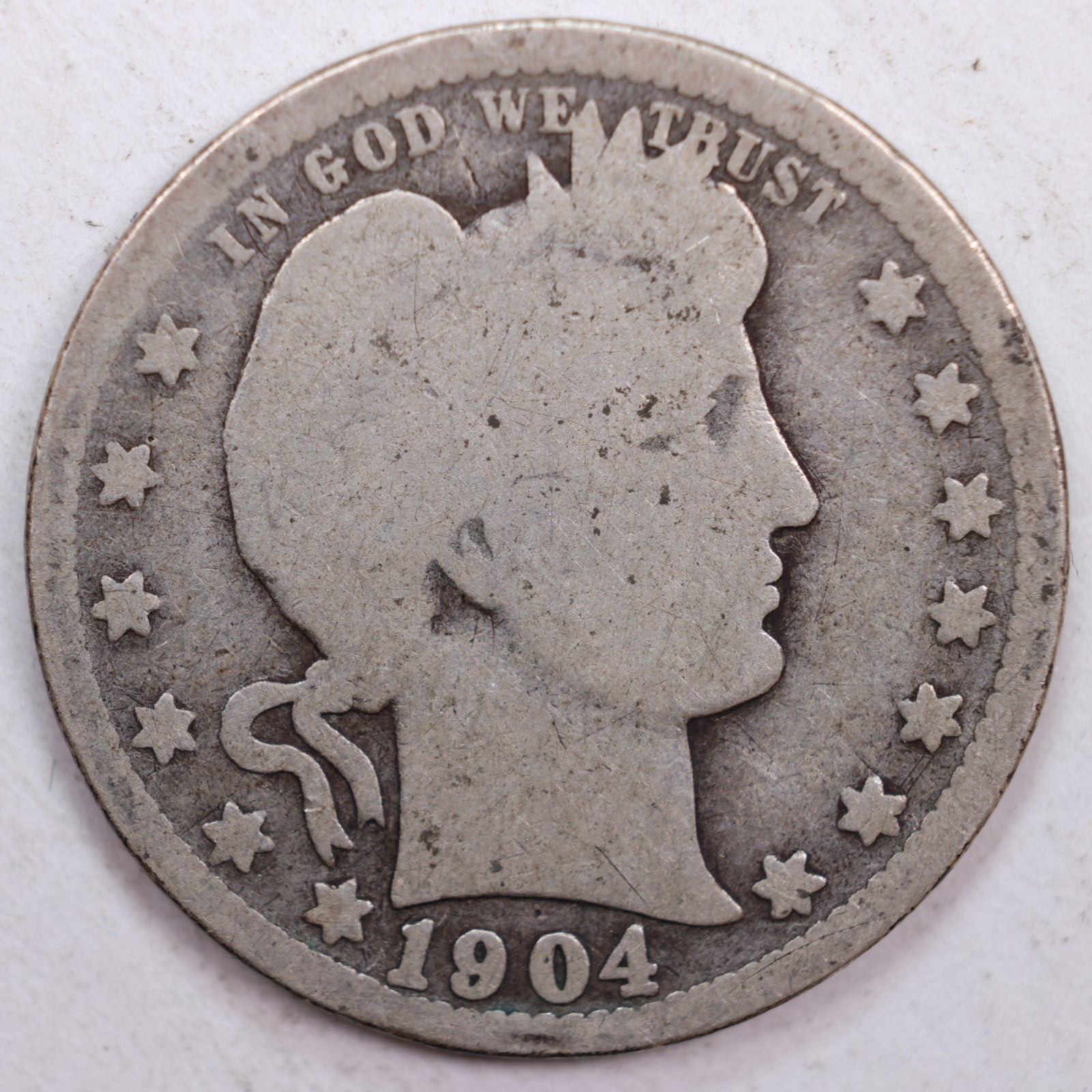 1904-O Barber Quarter, Good Circulated Coin, Store #QR0456