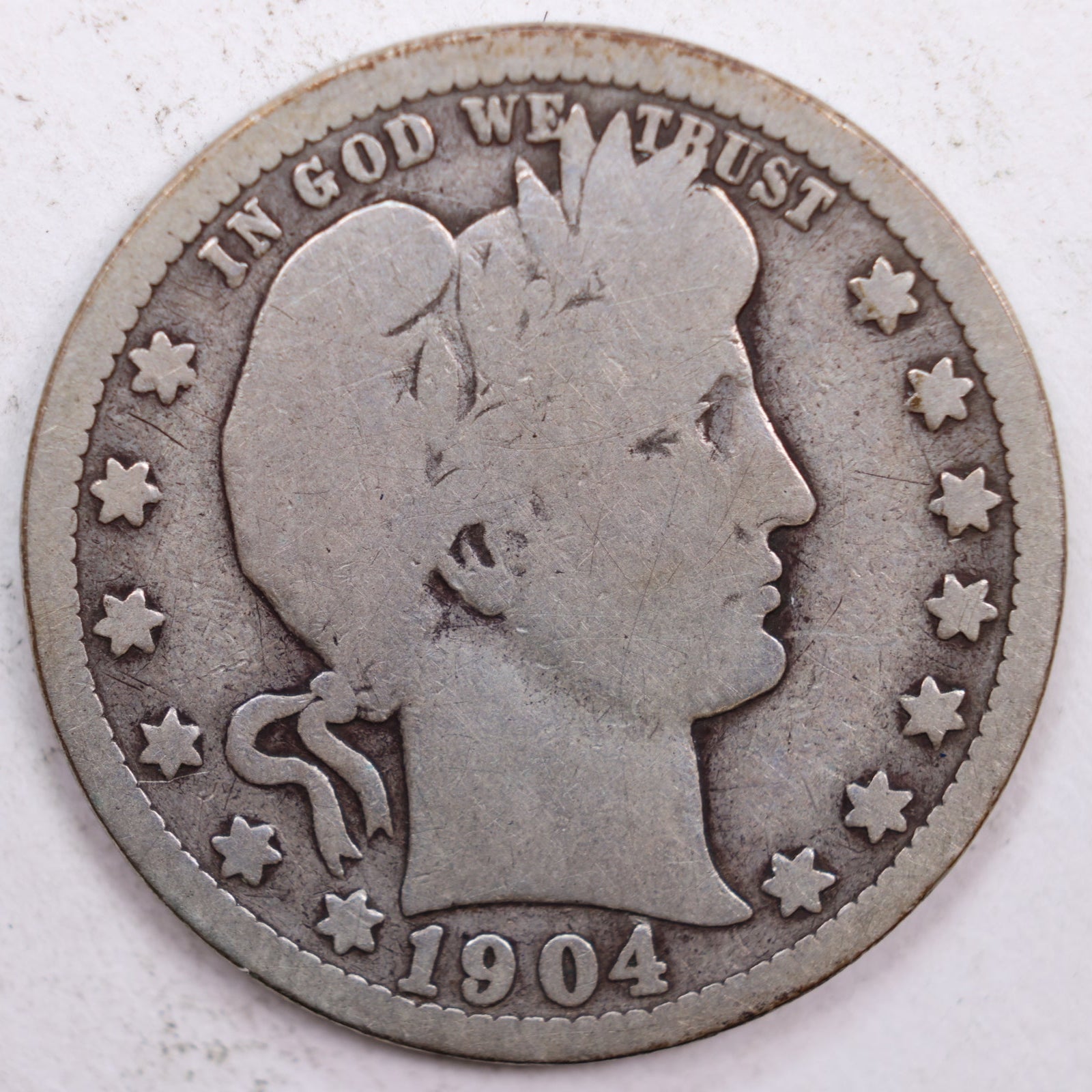 1904-O Barber Quarter, Good Circulated Coin, Store #QR0457