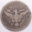 1905 Barber Silver Quarter, Very Good Circulated Coin, Store