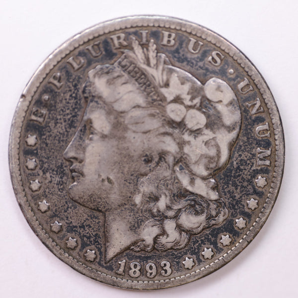 1893-CC Morgan Silver Dollar, Fine Circulated Condition., Store #035234