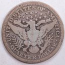 1905 Barber Silver Quarter, Very Good Circulated Coin, Store