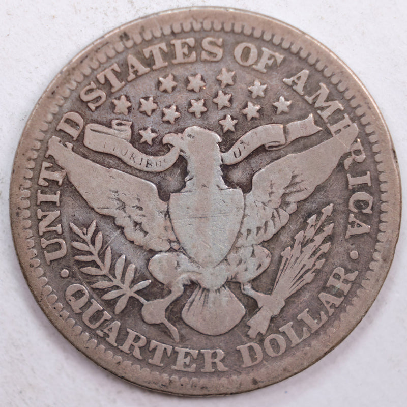 1905 Barber Silver Quarter, Very Good Circulated Coin, Store