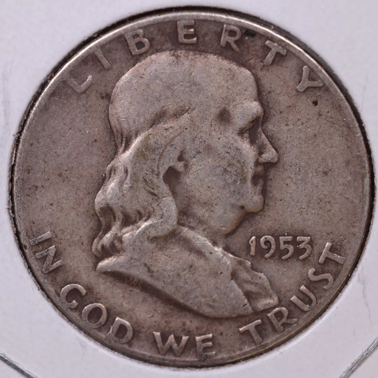 1953-D Ben Franklin Half Dollar, Good Circulated Coin, Store #HR1556
