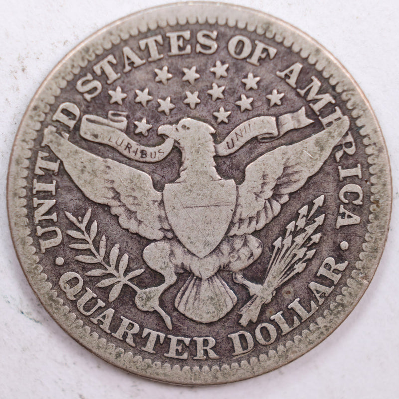 1905 Barber Silver Quarter, Very Good Circulated Coin, Store