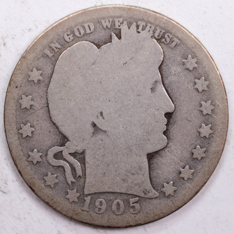 1905-O Barber Silver Quarter, Fair Circulated Coin, Store