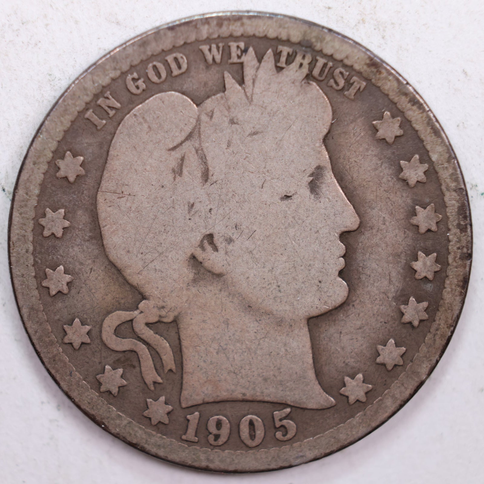 1905-O Barber Quarter, Good Circulated Coin, Store #QR0466