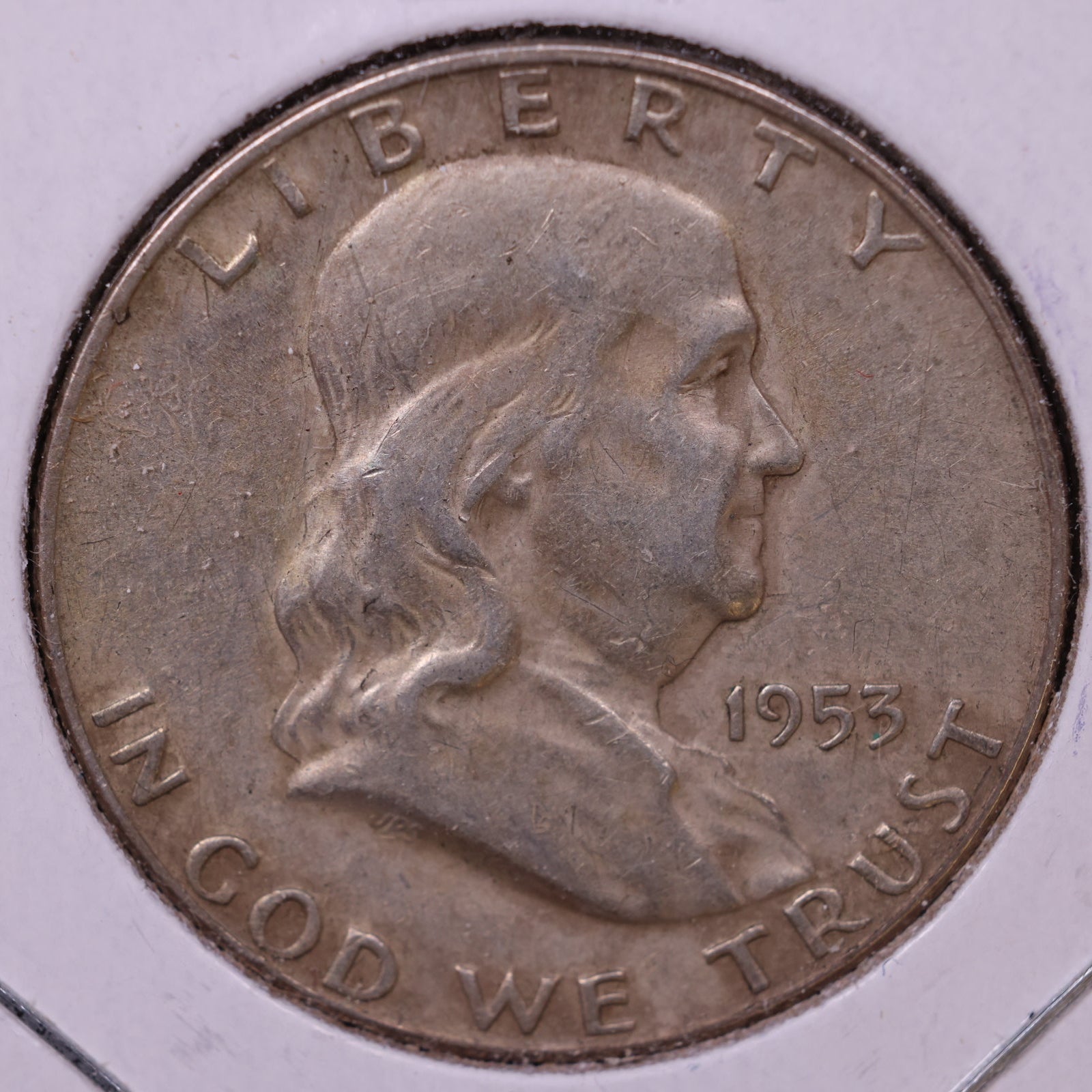 1953-D Ben Franklin Half Dollar, Fine Circulated Coin, Store #HR1563
