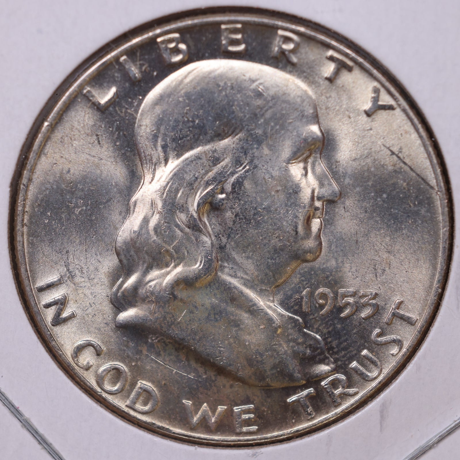 1953-D Ben Franklin Half Dollar, Mint State Uncirculated Coin, Store #HR1564