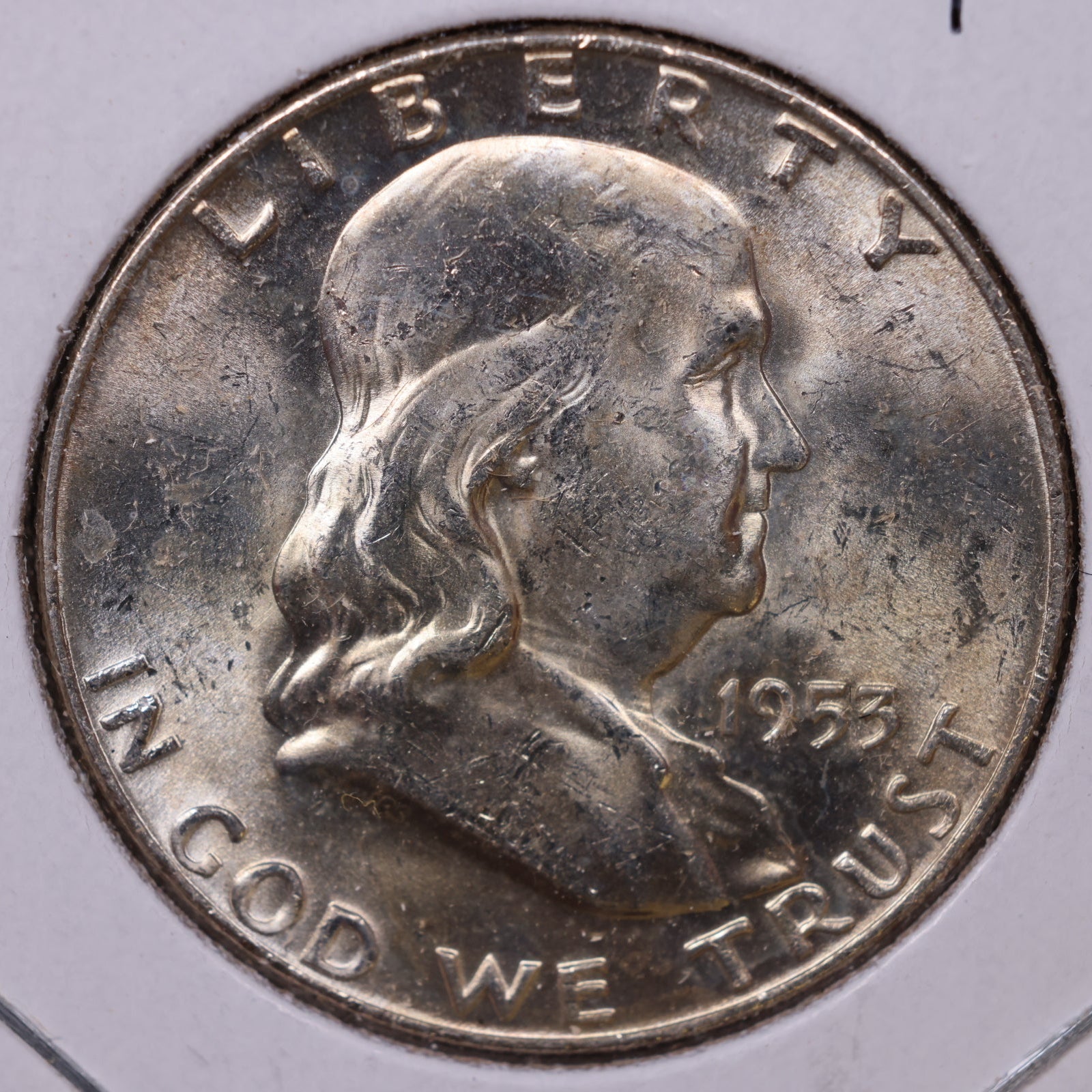 1953-D Ben Franklin Half Dollar, Mint State Uncirculated Coin, Store #HR1565