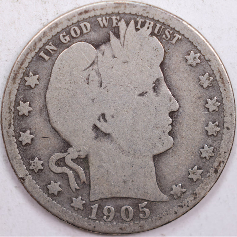 1905-O Barber Silver Quarter, About Good Circulated Coin, Store