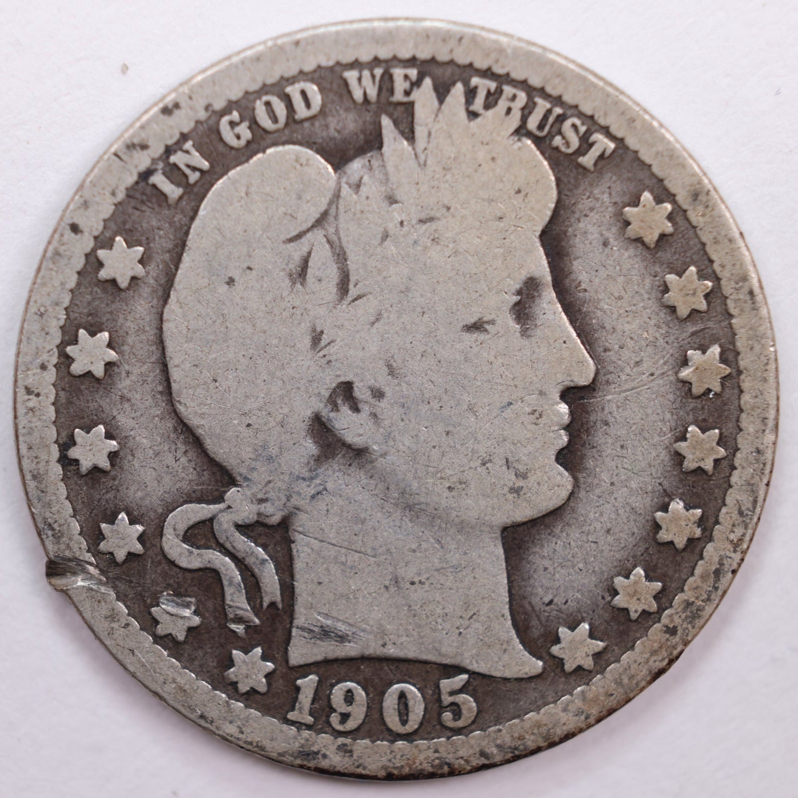 1905-O Barber Quarter, Good Circulated Coin, Store #QR0470