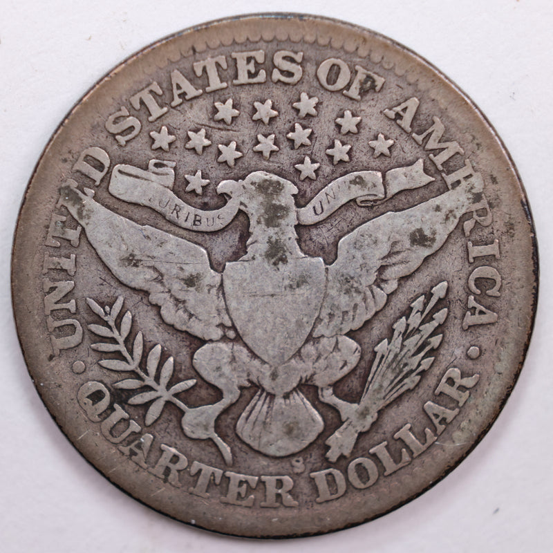 1905-S Barber Silver Quarter, Good+ Circulated Coin, Store