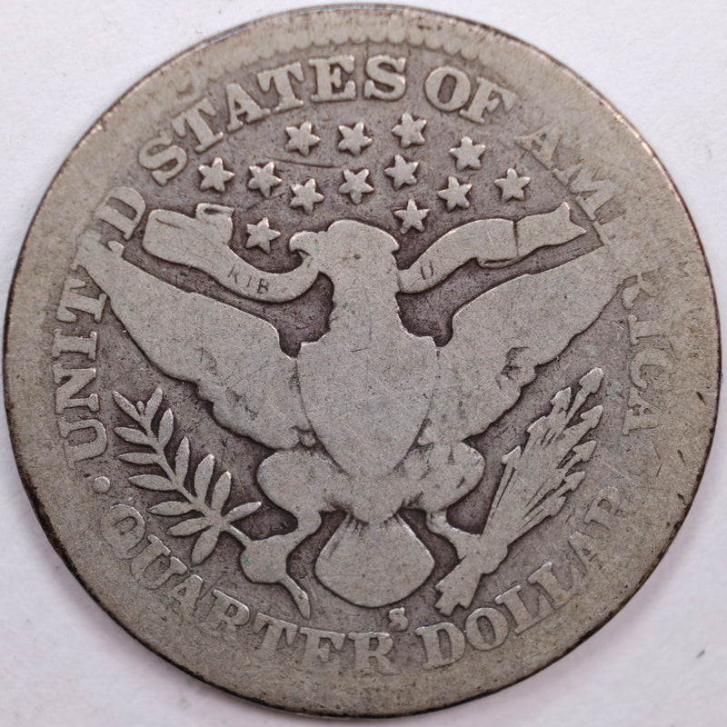 1905-S Barber Silver Quarter, About Good Circulated Coin, Store