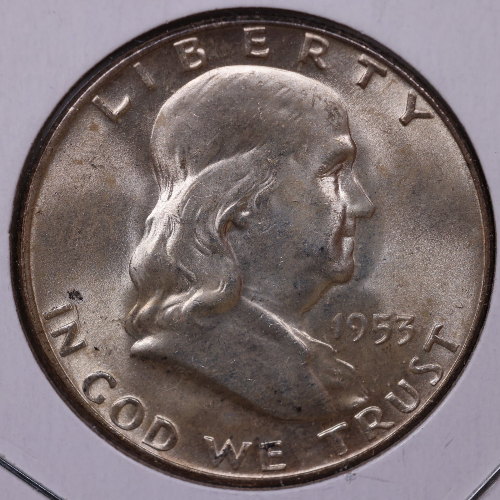 1953-D Ben Franklin Half Dollar, Mint State Uncirculated Coin, Store #HR1569