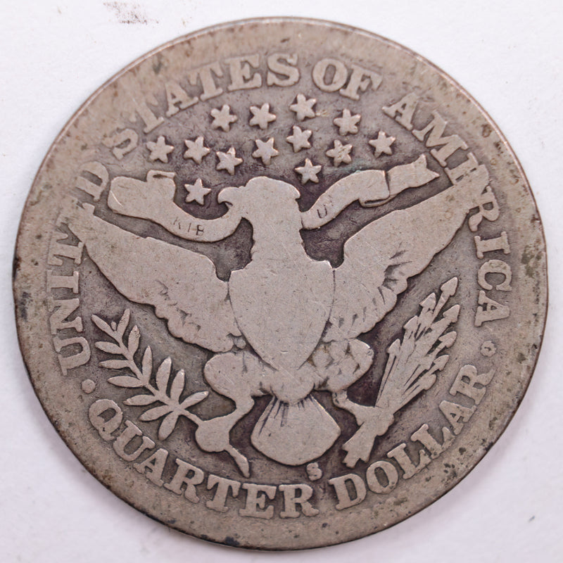 1905-S Barber Silver Quarter, Good Circulated Coin, Store