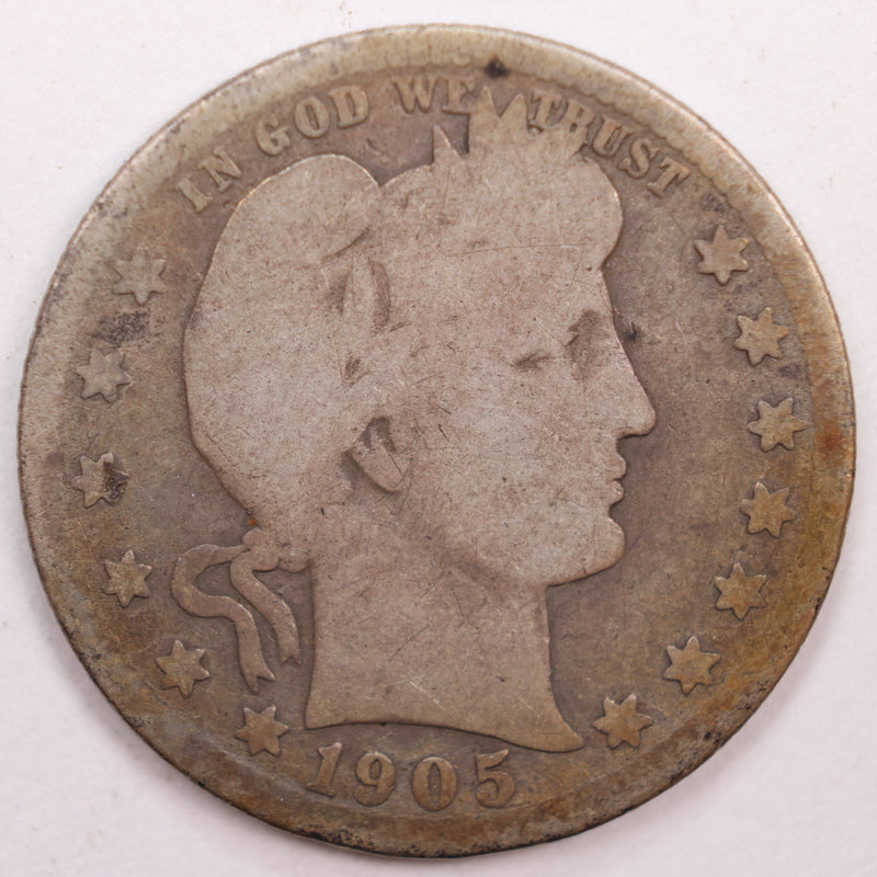 1905-S Barber Silver Quarter, Fair Circulated Coin, Store
