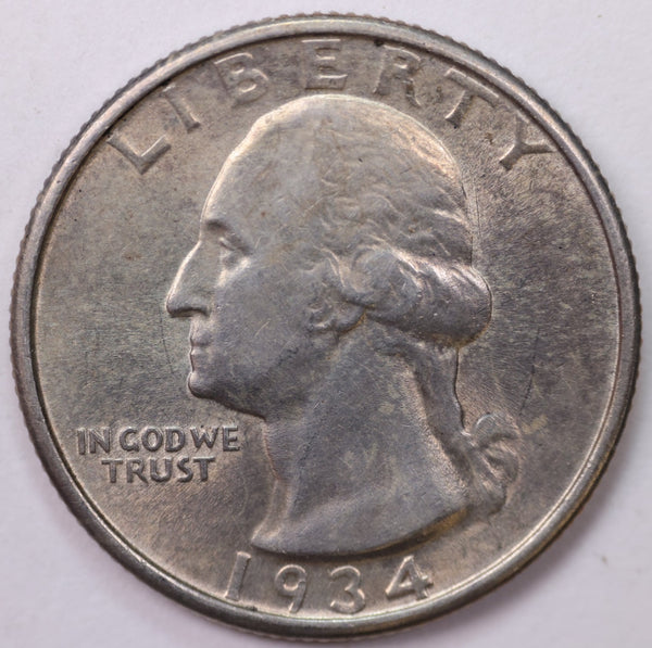 1934 Washington Silver Quarter, Affordable Collectible Coins. Large Store Sale #035258